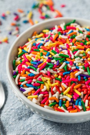 Photo for Sweet Sugary Candy Sprinkles for Use in Baking - Royalty Free Image
