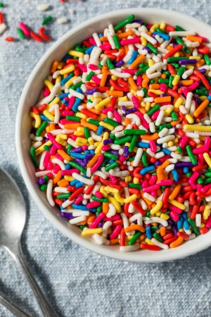Photo for Sweet Sugary Candy Sprinkles for Use in Baking - Royalty Free Image