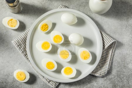 Photo for Healthy Cooked Hard Boiled Eggs Ready to Eat - Royalty Free Image