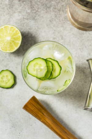 Refreshing Boozy Gordons Cup Cocktail with Gin Cucumber and Lime