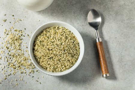 Raw Green Organic Hemp Seeds in a Bowl