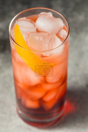 Photo for Cold Refreshing Americano Negroni Cocktail with Gin and Orange - Royalty Free Image
