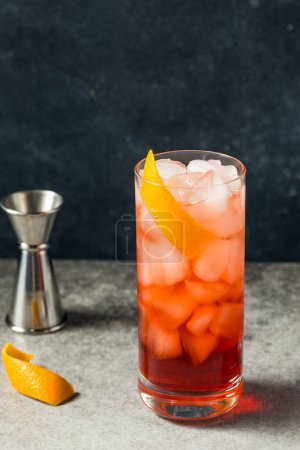 Photo for Cold Refreshing Americano Negroni Cocktail with Gin and Orange - Royalty Free Image
