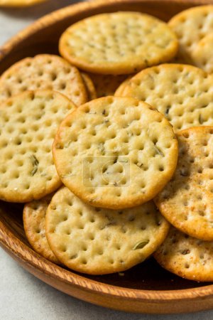 Assorted Round Whole Wheat Crackers in a Bowl