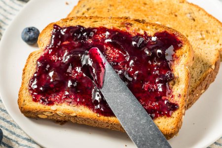 Photo for Healthy Homemade Blueberry Jam and Toast for Breakfast - Royalty Free Image