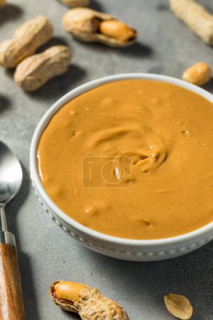 Organic Raw Creamy Peanut Butter in a Bowl