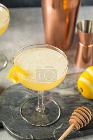 Foto de Refrescante cóctel de rodillas de abejas limón frío con ginebra - Imagen libre de derechos