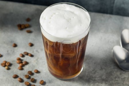 Photo for Refreshing Cold Foam Cold Brew Coffee with Ice - Royalty Free Image
