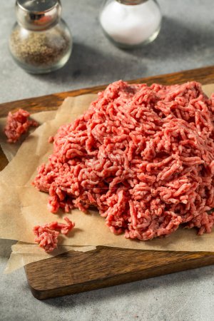 Organic Grass Fed Raw Chuck Ground Beef in a Pile