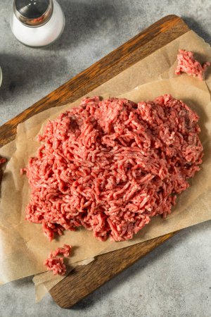 Organic Grass Fed Raw Chuck Ground Beef in a Pile
