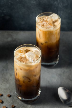 Shaken Oatmilk Espresso Latte Drink with Coffee and Ice