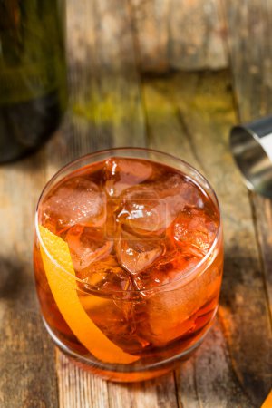 Photo for Bubbly Negroni Sbagliato Cocktail with Champaign and Vermouth - Royalty Free Image