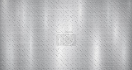 Illustration for Abstract metallic background in gray colors with highlights and non slip corrugation - Royalty Free Image