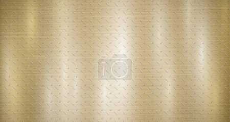Illustration for Abstract metallic background in golden colors with highlights and non slip corrugation - Royalty Free Image