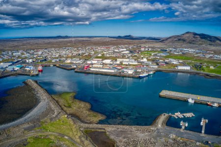 Photo for Aerial view of Grindavik, Iceland near the Blue Lagoon - Royalty Free Image