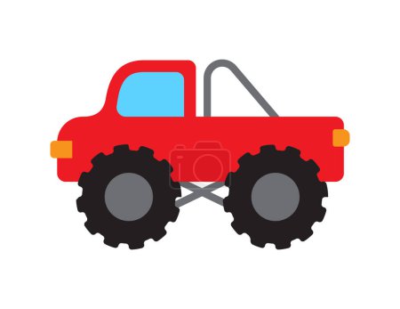 Ilustración de Ilustración de camión monstruo para colorear plantilla de libro, camión para hoja de trabajo para niños imprimible - Imagen libre de derechos