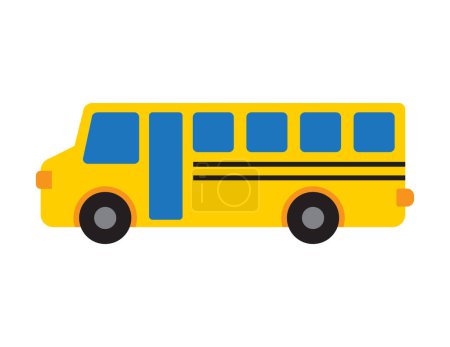 school bus illustration for coloring book template, school bus for kid worksheet printable