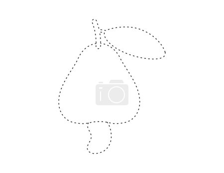 Téléchargez les illustrations : Contour en pointillés noix de cajou pour modèle de livre à colorier, noix de cajou pour enfants feuille de travail illustration imprimable - en licence libre de droit