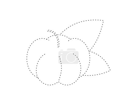 Téléchargez les illustrations : Pointillé contour étoile groseille à maquereau pour modèle de livre à colorier, étoile groseille à maquereau pour enfants feuille de calcul illustration imprimable - en licence libre de droit