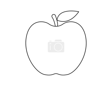 Téléchargez les illustrations : Contour pomme pour modèle de livre à colorier, feuille de calcul illustration pomme pour enfants imprimable - en licence libre de droit