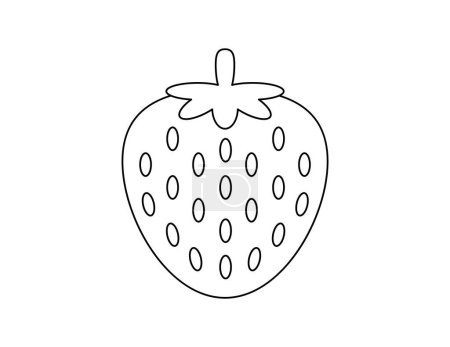 Téléchargez les illustrations : Contour fraise pour modèle de livre à colorier, feuille de travail illustration fraise pour enfants imprimable - en licence libre de droit