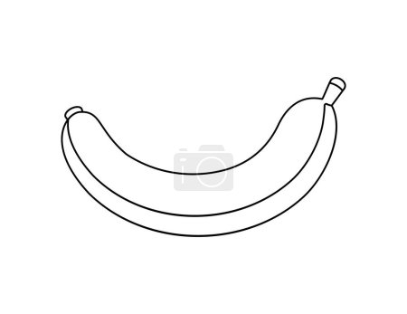 banana outline for coloring book template, banana for kids illustration worksheet printable