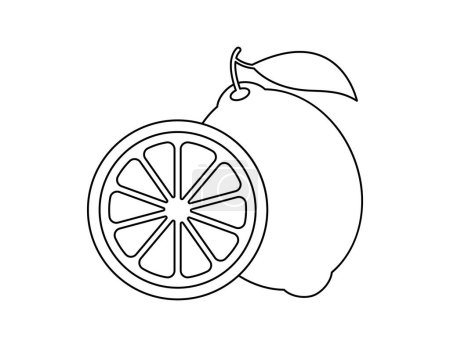 Téléchargez les illustrations : Contour citron pour modèle de livre à colorier, feuille de calcul illustration citron pour enfants imprimable - en licence libre de droit
