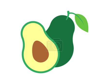 avocado illustration for coloring book template, avocado for kids worksheet printable