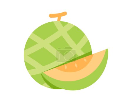 Téléchargez les illustrations : Illustration de melon pour modèle de livre à colorier, melon pour feuille de calcul pour enfants imprimable - en licence libre de droit