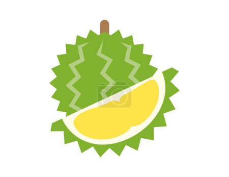 Téléchargez les illustrations : Illustration durian pour modèle de livre à colorier, feuille de calcul durian pour enfants imprimable - en licence libre de droit