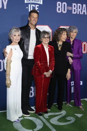 Photo for LOS ANGELES - JAN 31:  Rita Moreno, Tom Brady, Sally Field, Lily Tomlin, Jane Fonda at the 80 for Brady Los Angeles Premiere at the Village Theater on January 31, 2023 in Westwood, CA - Royalty Free Image