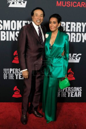 Photo for LOS ANGELES - DEC 3:  Smokey Robinson, Frances Glandney at the 2023 MusiCares Persons of the Year at the Los Angeles Convention Center on February 3, 2023 in Los Angeles, CA - Royalty Free Image