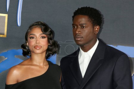 Photo for LOS ANGELES - FEB 15:  Lori Harvey, Damson Idris at the Snowfall Series Six premiere at the Ted Mann Theater on February 15, 2023 in Los Angeles, CA - Royalty Free Image