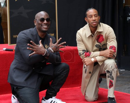 Photo for LOS ANGELES - MAY 18:  Tyrese GIbson, Chris Bridges aka Ludacris at the Ludacris Star Ceremony on the Hollywood Walk of Fame on May 18, 2023 in Los Angeles, CA - Royalty Free Image