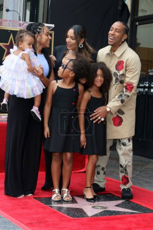 Photo for LOS ANGELES - MAY 18:  Eudoxie Mbouguiengue, Karma Bridges, Dauthers, Chris Bridges aka Ludacris at the Ludacris Star Ceremony on the Hollywood Walk of Fame on May 18, 2023 in Los Angeles, CA - Royalty Free Image