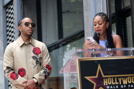 Photo for LOS ANGELES - MAY 18:  Karma Bridges, Chris Bridges aka Ludacris at the Ludacris Star Ceremony on the Hollywood Walk of Fame on May 18, 2023 in Los Angeles, CA - Royalty Free Image