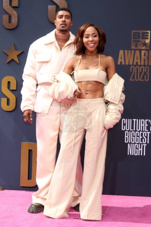 Photo for LOS ANGELES - JUN 25:  Skyh Black, KJ Smith at the 2023 BET Awards Arrivals at the Microsoft Theater on June 25, 2023 in Los Angeles, CA - Royalty Free Image