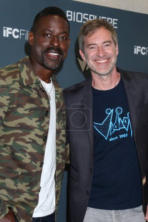 Photo for LOS ANGELES - JUN 27:  Sterling K Brown, Mark Duplass at the Biosphere LA Premiere at the Vidiots Foundation - Eagle Theater on June 27, 2023 in Eagle Rock, CA - Royalty Free Image