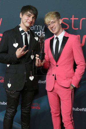 Photo for LOS ANGELES - AUG 27:  Colby Brock, Sam Golbach at the 2023 Streamy Awards - Winners Walk at the Century Plaza Hotel on August 27, 2023 in Century City, C - Royalty Free Image