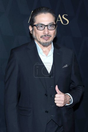 Foto de LOS ÁNGELES - 6 DE ENERO: Hiroyuki Sanada en el 7º Astra Film Awards en el Biltmore Hotel el 6 de enero de 2024 en Los Ángeles, CA - Imagen libre de derechos