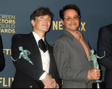 Photo for LOS ANGELES - FEB 25:  Cillian Murphy, Robert Downey Jr at the 30th Screen Actors Guild Awards at the Shrine Auditorium on February 25, 2024 in Los Angeles, CA - Royalty Free Image