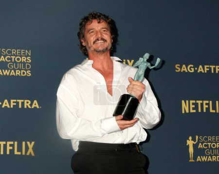 Photo for LOS ANGELES - FEB 25:  Pedro Pascal at the 30th Screen Actors Guild Awards at the Shrine Auditorium on February 25, 2024 in Los Angeles, CA - Royalty Free Image