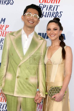 Photo for LOS ANGELES - FEB 25:  Lee Sung Jim, Caitlin Solone Lee at the 2024 Film Independent Spirit Awards on the Beach on February 25, 2024 in Santa Monica, CA - Royalty Free Image
