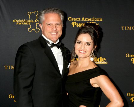 Photo for LOS ANGELES - FEB 9:  Scott Sveslosky, Danica McKellar at the 2024 Movieguide Awards at the Avalon Hollywood on February 9, 2024 in Los Angeles, CA - Royalty Free Image