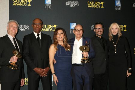 Photo for LOS ANGELES - FEB 4:  Brent Spiner, Michael Dorn, Marina Sirtis, Patrick Stewart, Wil Wheaton, Gates McFadden at the 2024 Saturn Awards at the Burbank Convention Center on February 4, 2024 in Burbank, CA - Royalty Free Image