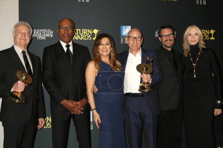 Photo for LOS ANGELES - FEB 4:  Brent Spiner, Michael Dorn, Marina Sirtis, Patrick Stewart, Wil Wheaton, Gates McFadden at the 2024 Saturn Awards at the Burbank Convention Center on February 4, 2024 in Burbank, CA - Royalty Free Image