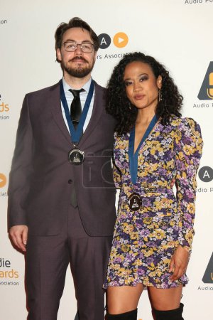 Photo for LOS ANGELES - MAR 4:  Jonathan Pennock, Kimberly Woods at the Audie Awards at the Avalon Hollywood on March 4, 2024 in Los Angeles, CA - Royalty Free Image
