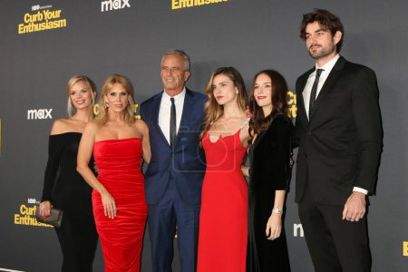 Photo for LOS ANGELES - JAN 30:  Cat Young, Cheryl Hines, Robert F. Kennedy Jr., Giulia Be, guest, Conor Kennedy at the Curb Your Enthusiasm Season 12 Premiere at the Directors Guild of America on January 30, 2024 in Los Angeles, CA - Royalty Free Image