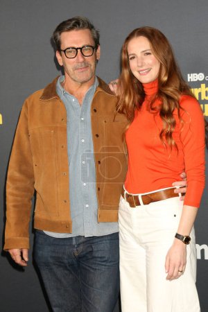 Photo for LOS ANGELES - JAN 30:  Jon Hamm, Anna Osceola at the Curb Your Enthusiasm Season 12 Premiere at the Directors Guild of America on January 30, 2024 in Los Angeles, CA - Royalty Free Image
