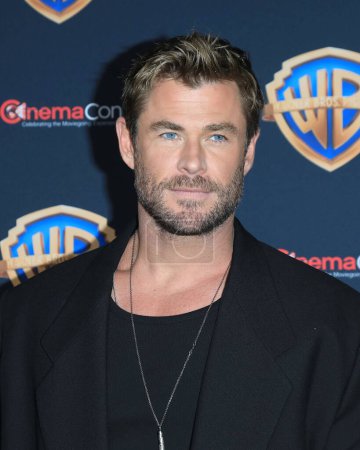 Photo for Actor Chris Hemsworth at the Warner Brothers CinemaCon Press Line at the Caesar's Palace Theatre on April 9, 2024 in Las Vegas, CA - Royalty Free Image